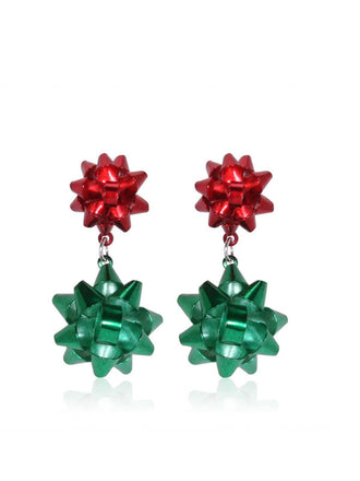 Orecchini con nappe a forma di albero di Natale colorato