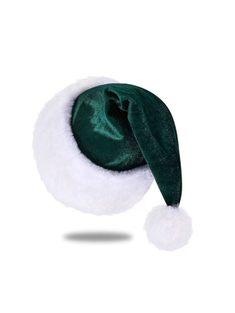Cappello natalizio in velluto con finiture in pelliccia sintetica