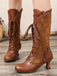 Stivaletti brogue vintage con lacci e tacco medio