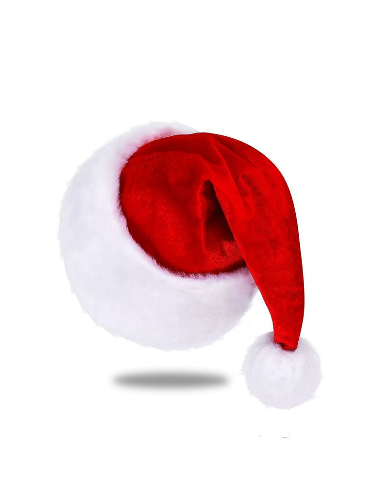 Cappello natalizio in velluto con finiture in pelliccia sintetica