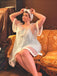 Camicia da notte in tulle con maniche a balze blu anni '40