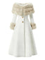 Cappotto con collo di pelliccia multistrato color crema anni '50