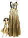2PCS-Costumi-Intero-Oro-Anni '50-Metallizzato-e-Copricostume