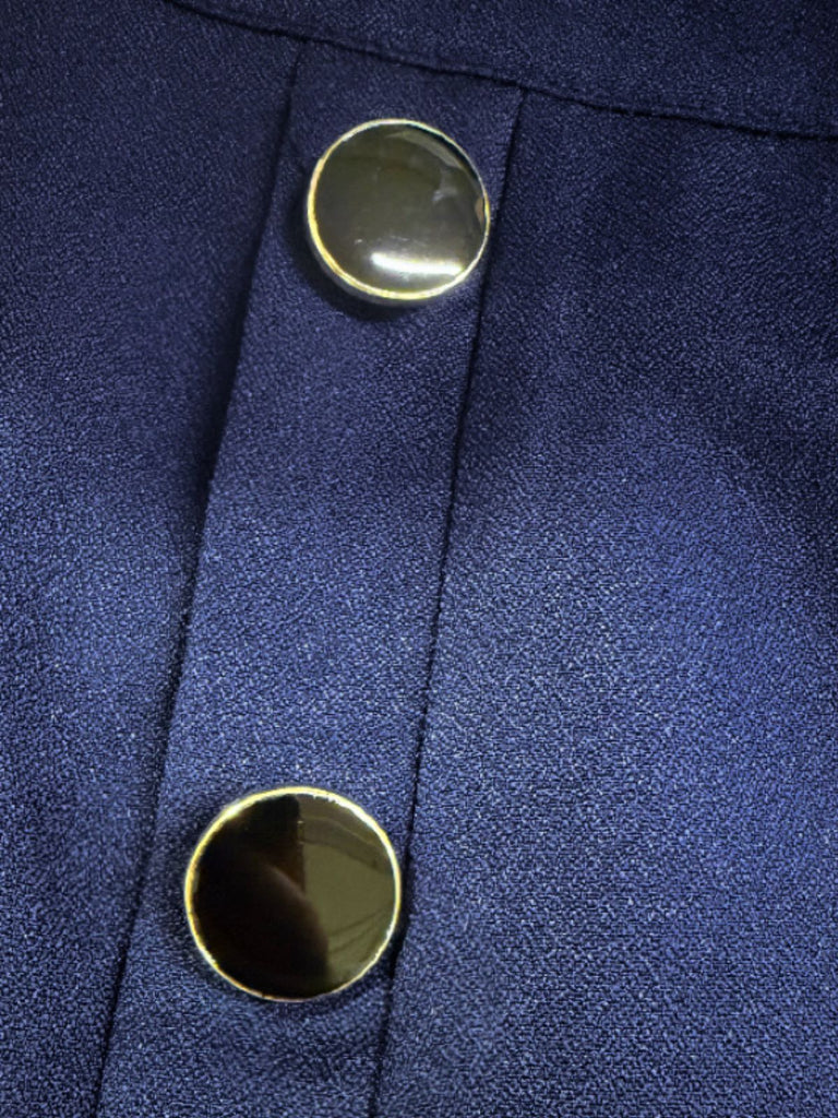 [Pre-Vendita] 2 Pezzi Top con Collo Annoato a Righe con Onde Astratte e Short Abbottonato Anni '50 4
