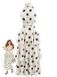 2PCS Top a Pois Senza Maniche e Gonna a Volant Beige Anni '30