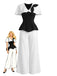 2PCS-Top-con-collo-a-mantella-e-pantaloni-bianco-e-nero-anni '50