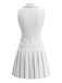 Completo 2 Pezzi Gilet Senza Maniche Scollo a V e Gonna Plissettata Bianco Anni '40