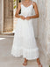 Gonna 2PCS White Cotton Bohémien Camisole Top & in Pizzo Anni '70 2