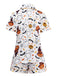 Pigiama con collare dentellato Halloween bianco anni '50