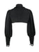 Top in pizzo gotico con collo alto nero anni '80