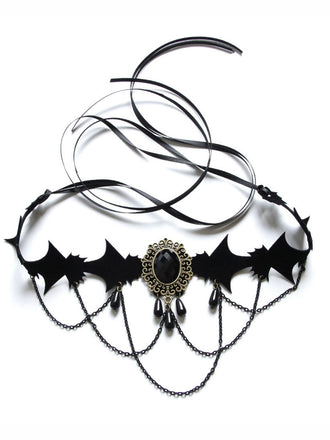 Collana con pietre preziose nero retrò di Halloween