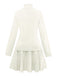 2PCS Maglione a collo alto a maglia e gonna plissettata anni '60