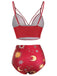 Costume da bagno lacci sole luna stelle viola anni '40