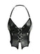 Corsetto gotico con coulisse e catena a croce nero anni '80