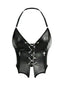 Corsetto gotico con coulisse e catena a croce nero anni '80