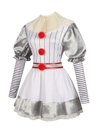 Abito a palloncino righe Pennywise Halloween argento anni '60