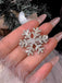 Forcina per capelli con fiocco di neve di Natale in argento e strass