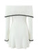 Abito in pizzo a maglia con spalle scoperte bianco anni '70