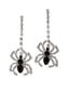 Orecchini pendenti ragno con strass Halloween argento