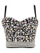 Top corsetto perle di strass  con spalline sottili anni '70