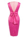 Abito aderente in raso rosso rosa anni '60