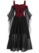 Abito con spalline trasparenti da strega Halloween anni '50
