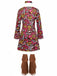 3PCS Costume Anni '70 Hippie Vintage con Frange