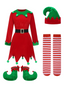 Costume da elfo natalizio rosso anni '80
