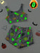 2PCS Pigiama in flanella con luminosa Halloween grigio anni '70