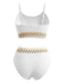 Bikini a coste con vita alta e motivo a zigzag anni '50