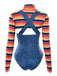 Collant a righe per Halloween multicolore anni '70