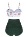 2PCS Set bikini con spalline a ciliegia anni '50
