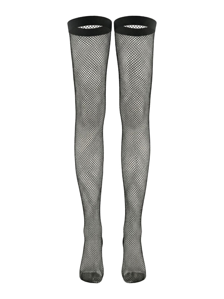 [Prevendita] Completo intimo con corsetto in pizzo e calze a rete nero anni '60