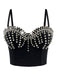 Corsetto punk con rivetti metallici in raso rock anni '80