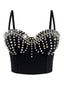 Corsetto punk con rivetti metallici in raso rock anni '80