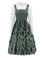 Abito Wicked a righe irregolari patchwork verde anni '60