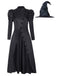 Abito da strega ispirato a wicked e cappello nero anni '40