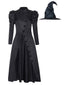 Abito da strega ispirato a wicked e cappello nero anni '40