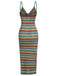 Abito boho a righe con lacci colorate anni '70