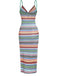 Abito boho a righe con lacci colorate anni '70