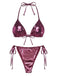 Bikini metallizzato con scollo all'americana anni '70