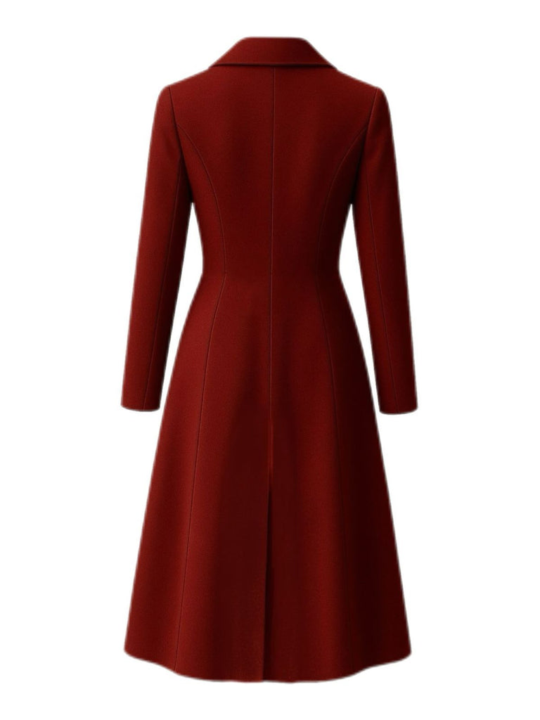 Trench lungo doppiopetto bordeaux anni '30