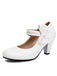 Scarpe con tacco alto in pelle con cinturino a fiocco