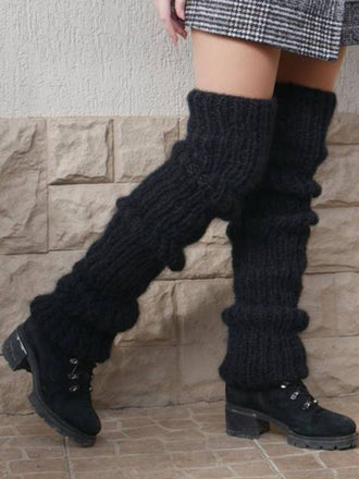 Calzini a pelo lungo in maglia di mohair