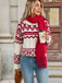 Maglione a maglia Fair Isle natalizio rosso e bianco anni '50