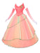 2PCS Top e gonna Glinda della strega cattiva rosa anni '70