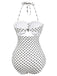 Costumi intero a pois con lacci bianco anni '40