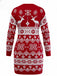 Abito in maglia jacquard con fiocco di neve e renne natalizie anni '60