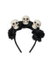 Cerchietto con rose e teschio di Halloween nero