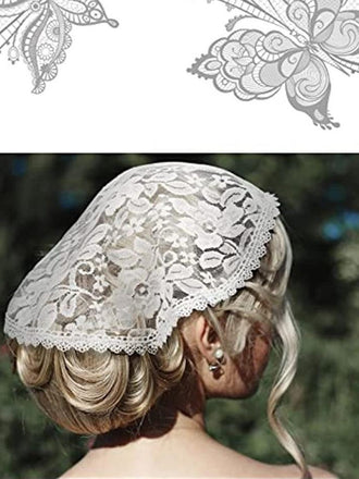 Copricapo in pizzo floreale vintage